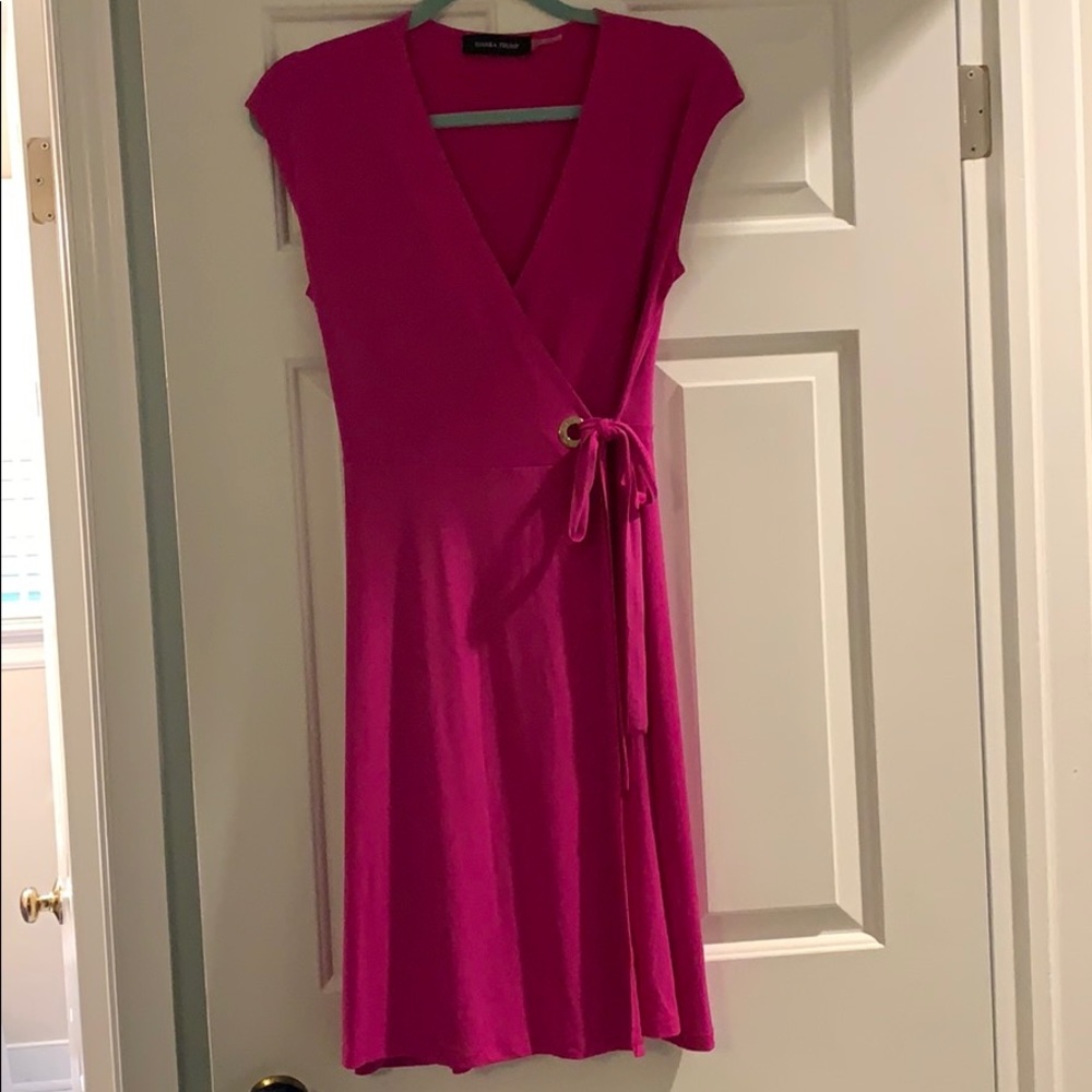 Hot pink wrap dress